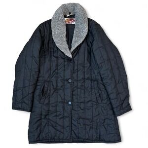 Vintage Fingerhut Fashions Black Quilted Jacket Women's Size 12 Outdoors 80 90s